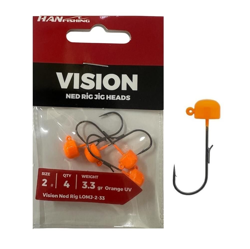 Hanfish Vision Ned Rig Jig Head LOMJ 3.3gr No:2 Orange UV 4 Adet