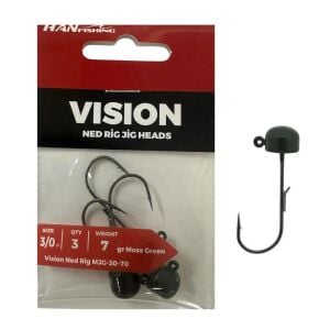 Hanfish Vision Ned Rig Jig Head MJG 7gr No:3/0 Moss Green 3 Adet