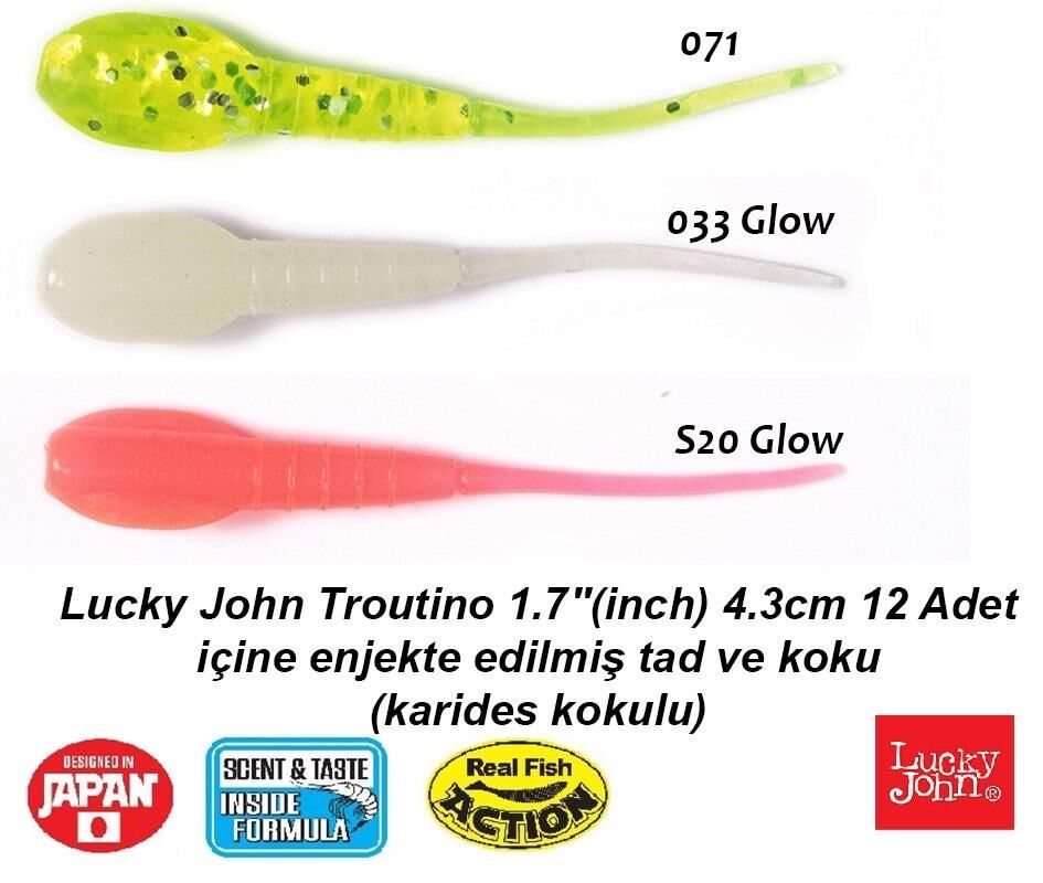 Lucky John Troutino 1.7''(inch) 4.3cm 12 Adet LRF Silikon Yem