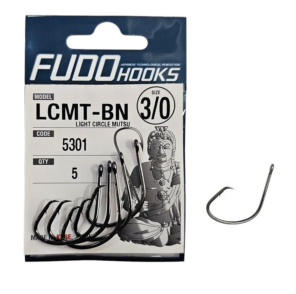 Fudo 5301 No:3/0 Light Circle Mutsu Black Nikel Olta İğnesi 5 Adet