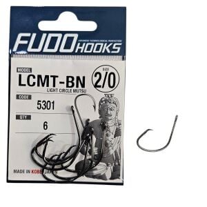 Fudo 5301 No:2/0 Light Circle Mutsu Black Nikel Olta İğnesi 6 Adet