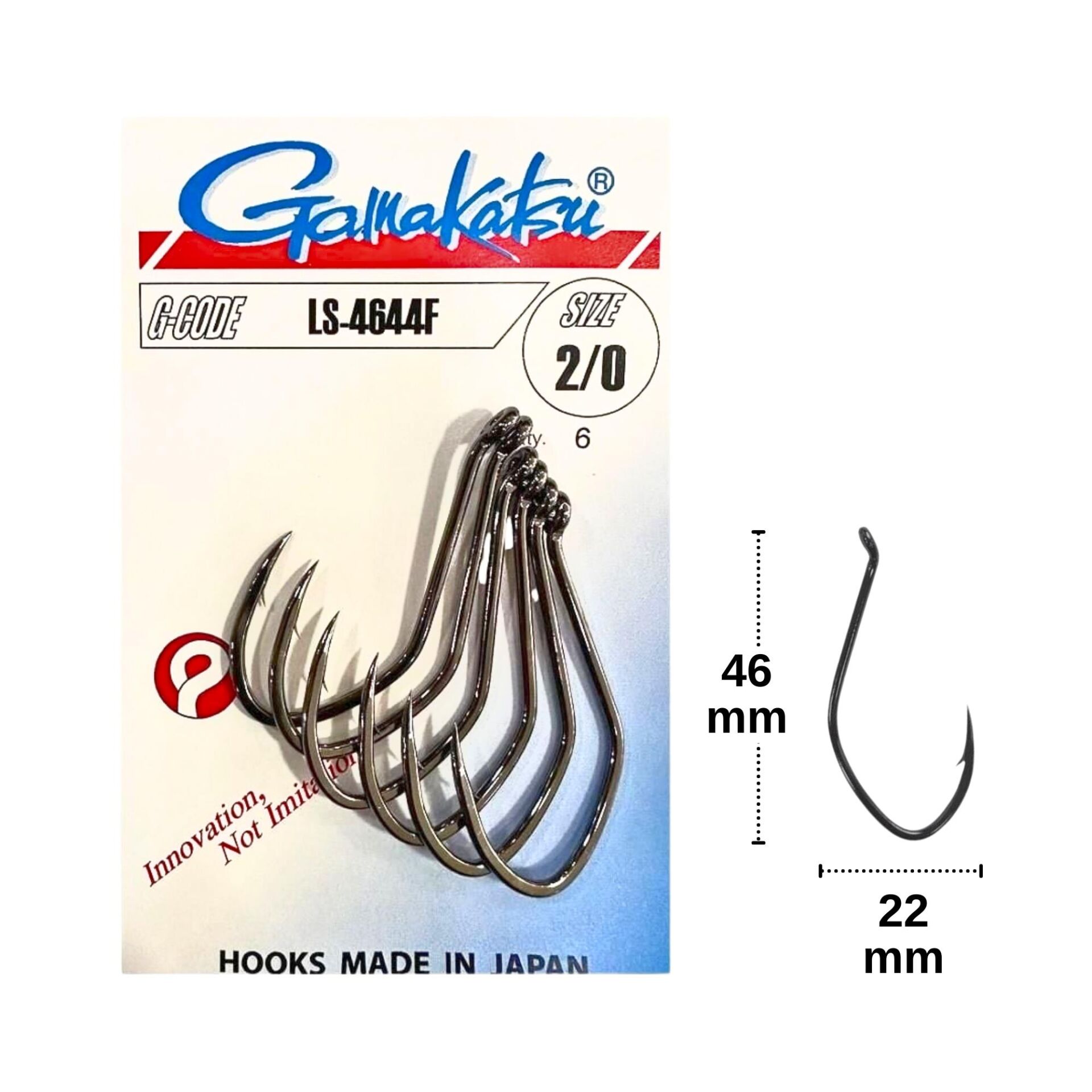 Gamakatsu LS-4644F No:2/0 Olta İğnesi 6 Adet