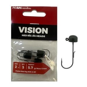 Hanfish Vision Ned Rig Jig Head MJG 5.7gr No:2 Moss Green 3 Adet
