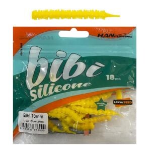 Hanfish Bibi 70mm 7cm 0.4gr LRF Silikon Yem 18 Adet L222 Glow Lemon