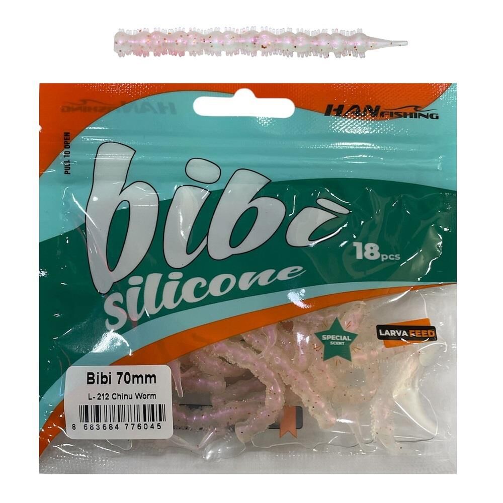 Hanfish Bibi 70mm 7cm 0.4gr LRF Silikon Yem 18 Adet L212 Chinu Worm