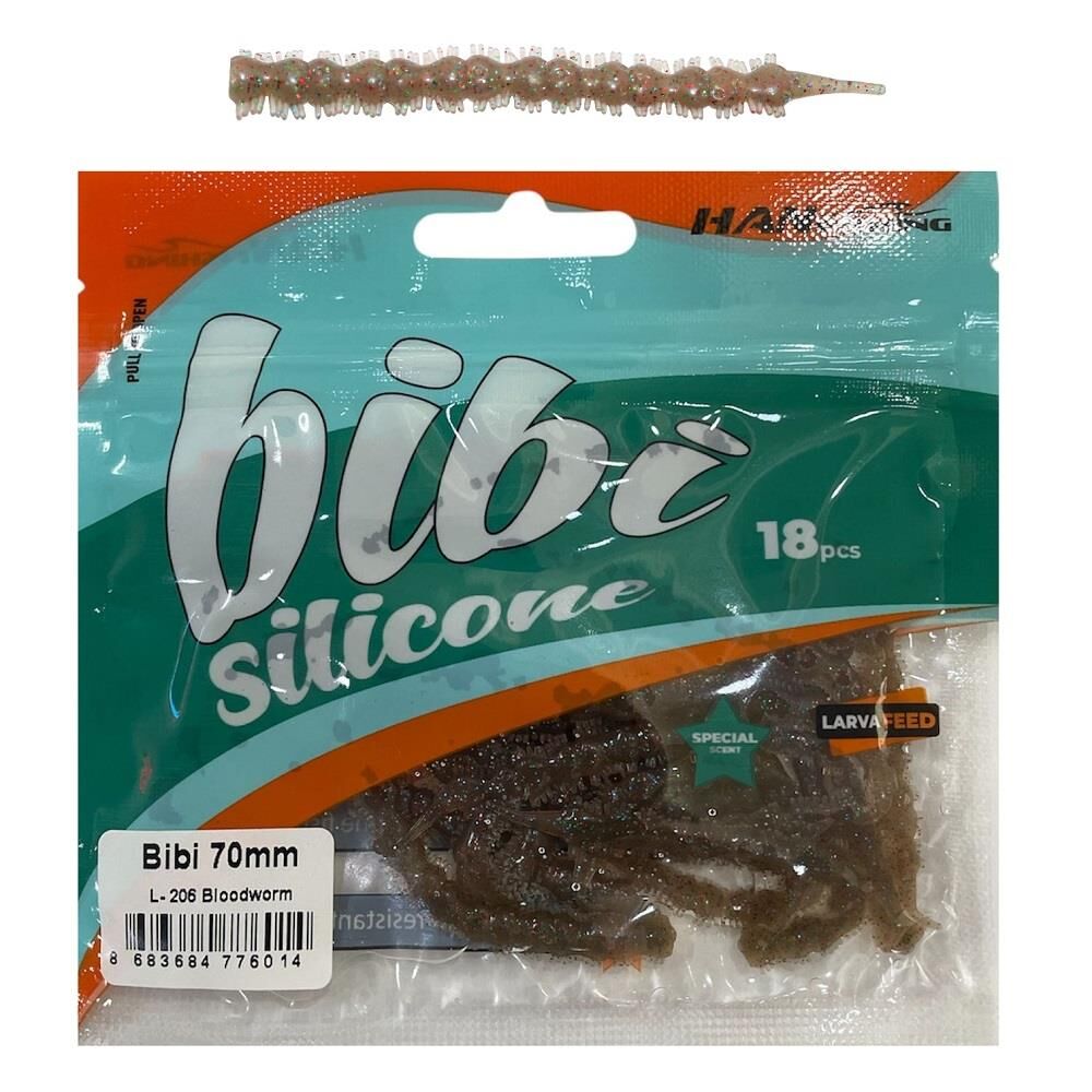 Hanfish Bibi 70mm 7cm 0.4gr LRF Silikon Yem 18 Adet L206 Blodyworm