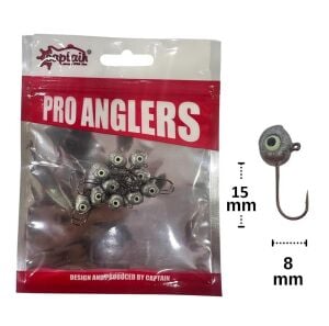 Captain 6420 3.5gr LRF Jig Head Zoka Glow Eye 10 Adet