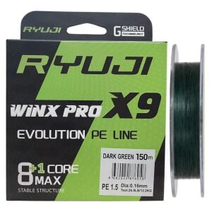Ryuji WinX Pro X9 150mt 0.16mm İp Misina Koyu Yeşil