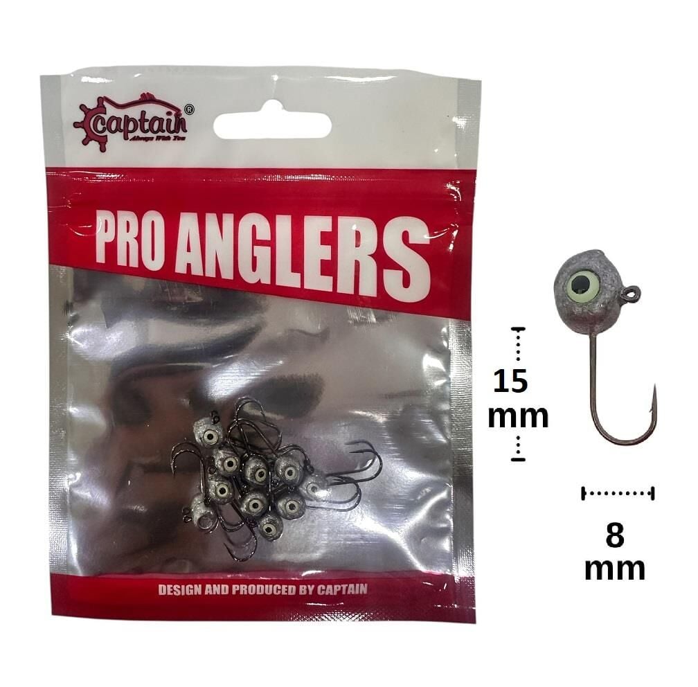 Captain 6420 2gr LRF Jig Head Zoka Glow Eye 10 Adet