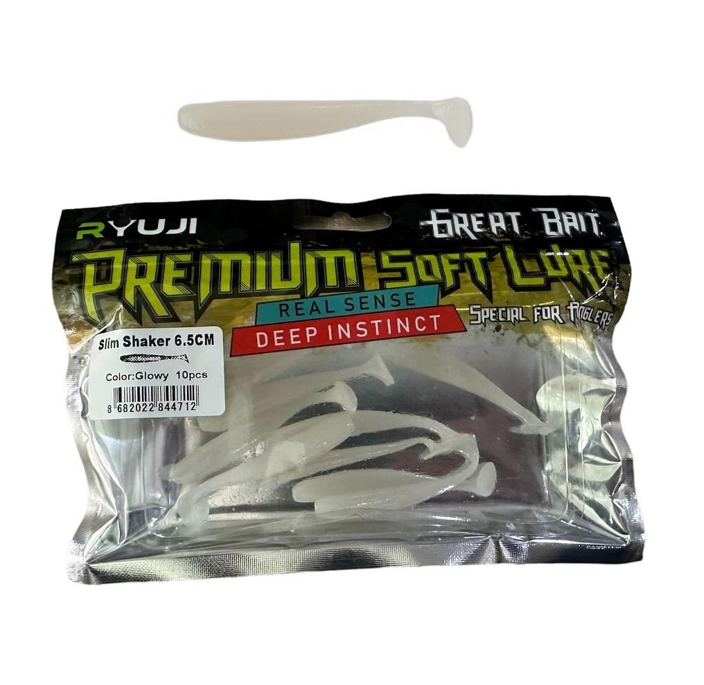 Ryuji Slim Shaker 6.5cm 1.4gr LRF Silikon Yem (10 lu Paket) Glowy