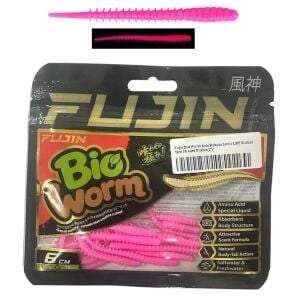 Fujin Bio Worm 6cm Kokulu Sıvılı LRF Silikon Yem 18 Adet Fushia UV
