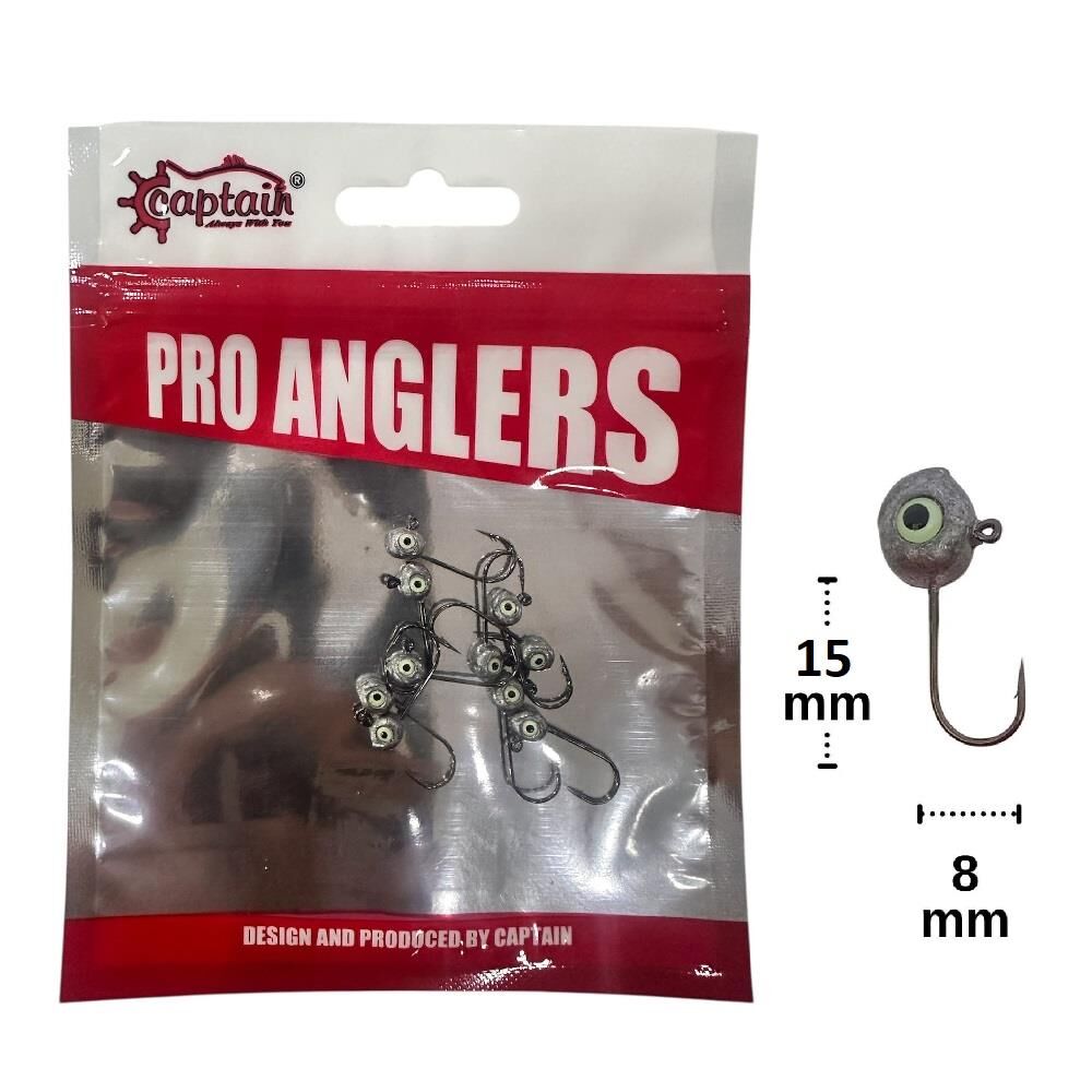 Captain 6420 1gr LRF Jig Head Zoka Glow Eye 10 Adet