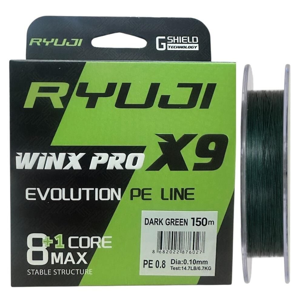 Ryuji WinX Pro X9 150mt 0.10mm İp Misina Koyu Yeşil