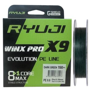 Ryuji WinX Pro X9 150mt 0.10mm İp Misina Koyu Yeşil