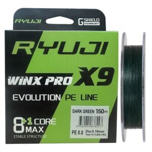 Ryuji WinX Pro X9 150mt 0.10mm İp Misina Koyu Yeşil