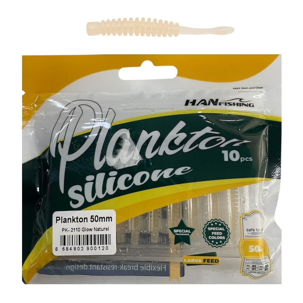Hanfish Plankton 50mm 5cm LRF Silikon Yem 10 Adet PK2110 Glow Naturel