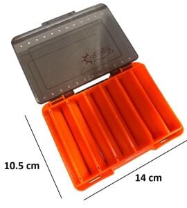 Captain 7223 Çift Taraflı Maket Yem Kutusu 12 Gözlü 14x10.5x3cm Turuncu