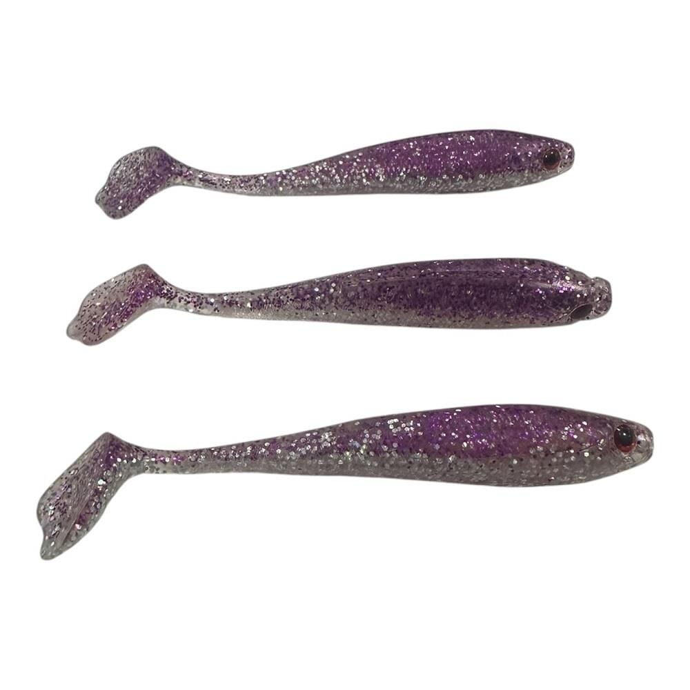 Fujin Duck Tail 9cm 5.2gr Silikon Balık 3 Adet Purple Glitter