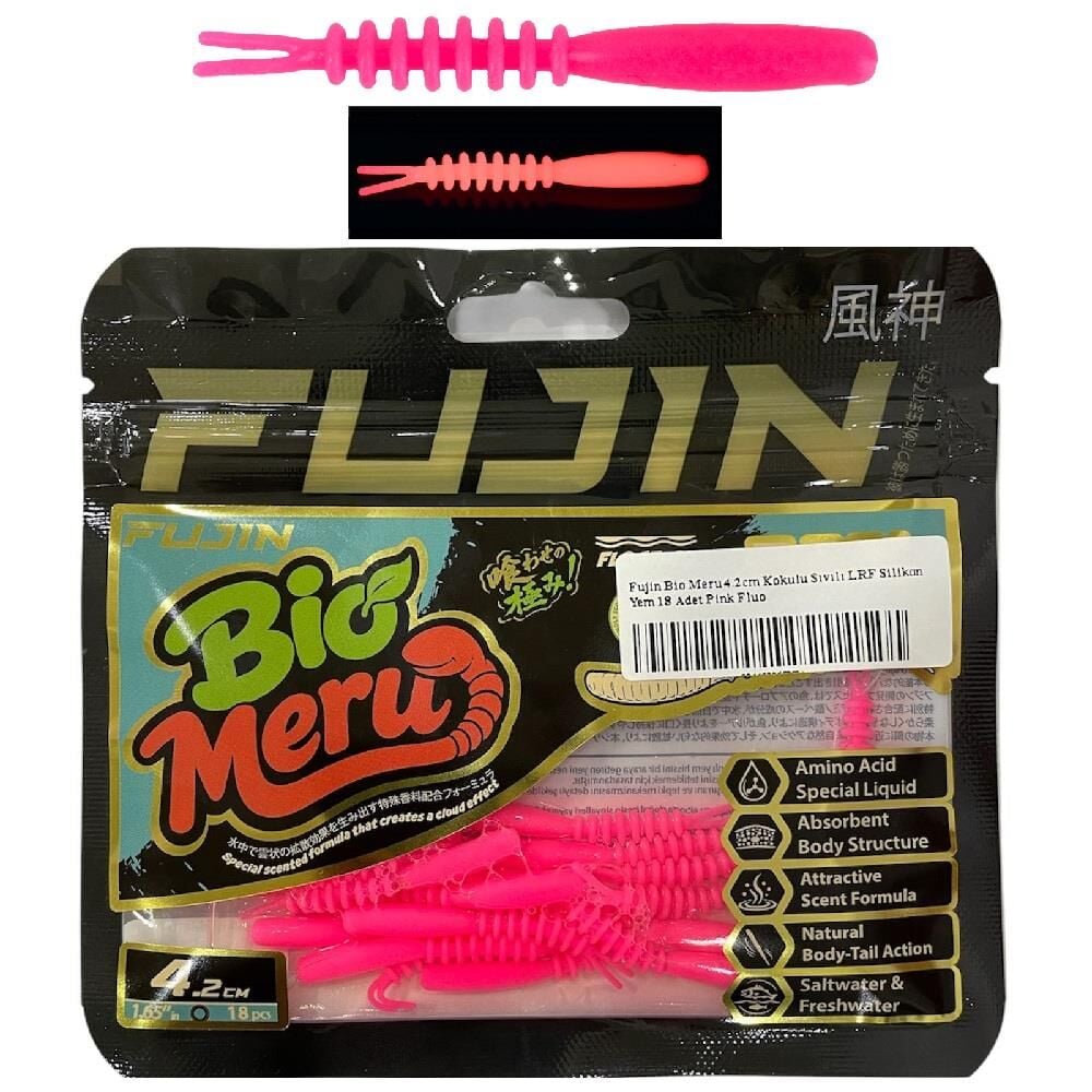Fujin Bio Meru 4.2cm Kokulu Sıvılı LRF Silikon Yem 18 Adet Pink Fluo