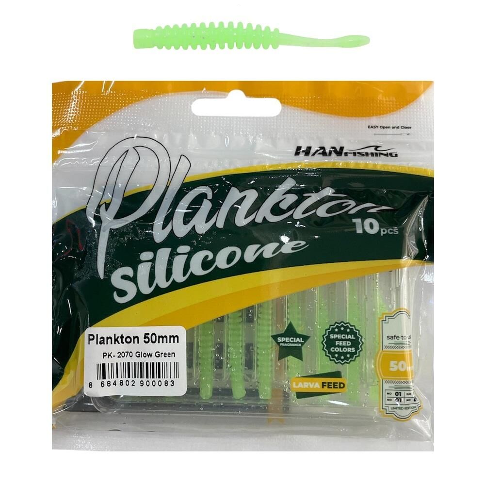 Hanfish Plankton 50mm 5cm LRF Silikon Yem 10 Adet PK2070 Glow Green
