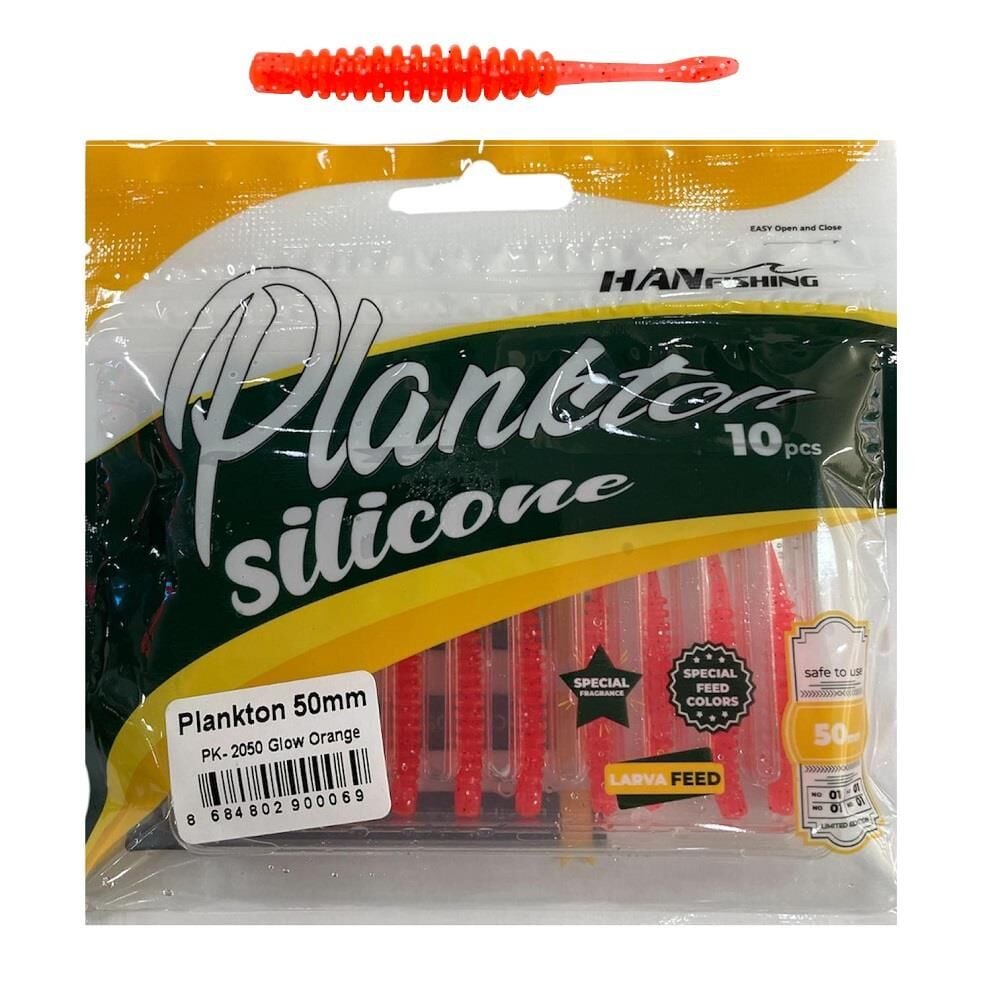Hanfish Plankton 50mm 5cm LRF Silikon Yem 10 Adet PK2050 Glow Orange