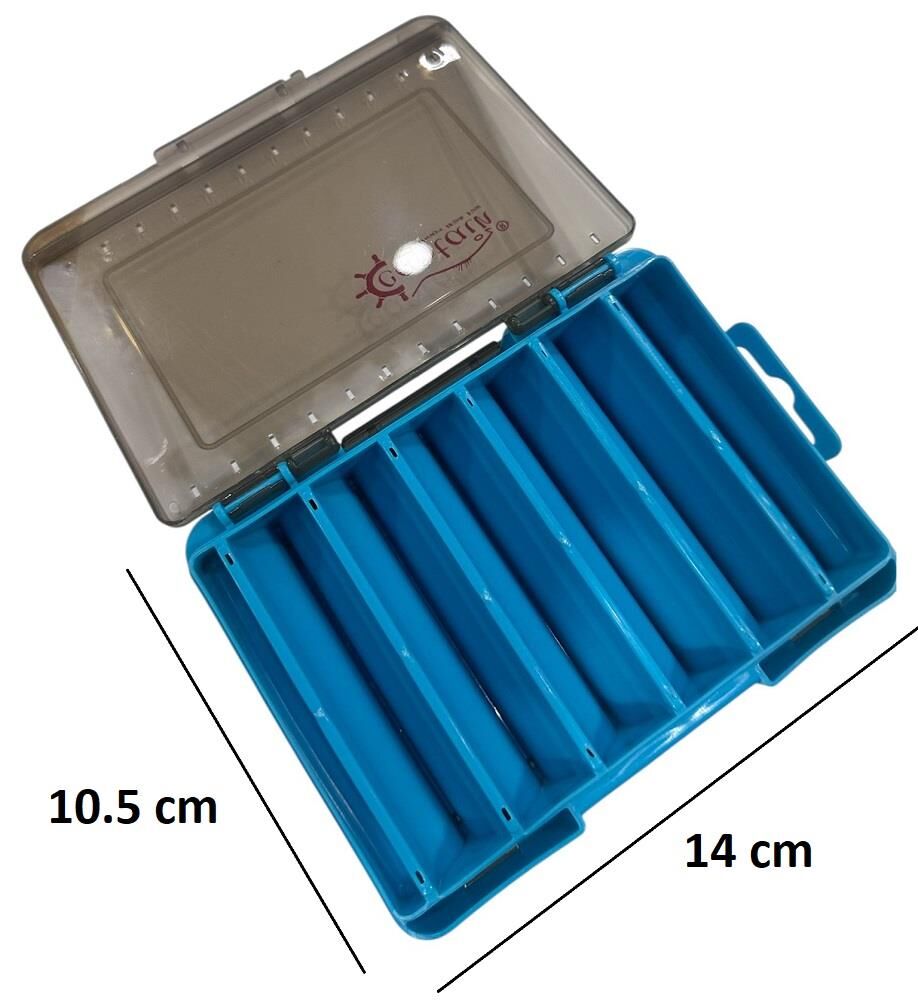 Captain 7223 Çift Taraflı Maket Yem Kutusu 12 Gözlü 14x10.5x3cm Mavi