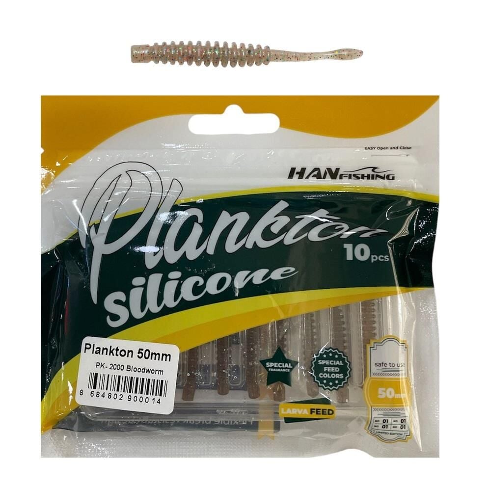 Hanfish Plankton 50mm 5cm LRF Silikon Yem 10 Adet PK2000 Bloodworm