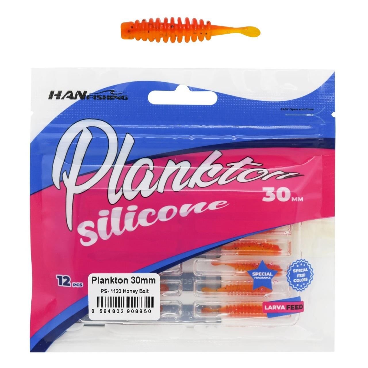 Hanfish Plankton 30mm 3cm LRF Silikon Yem 12 Adet PS1120 Honey Bait
