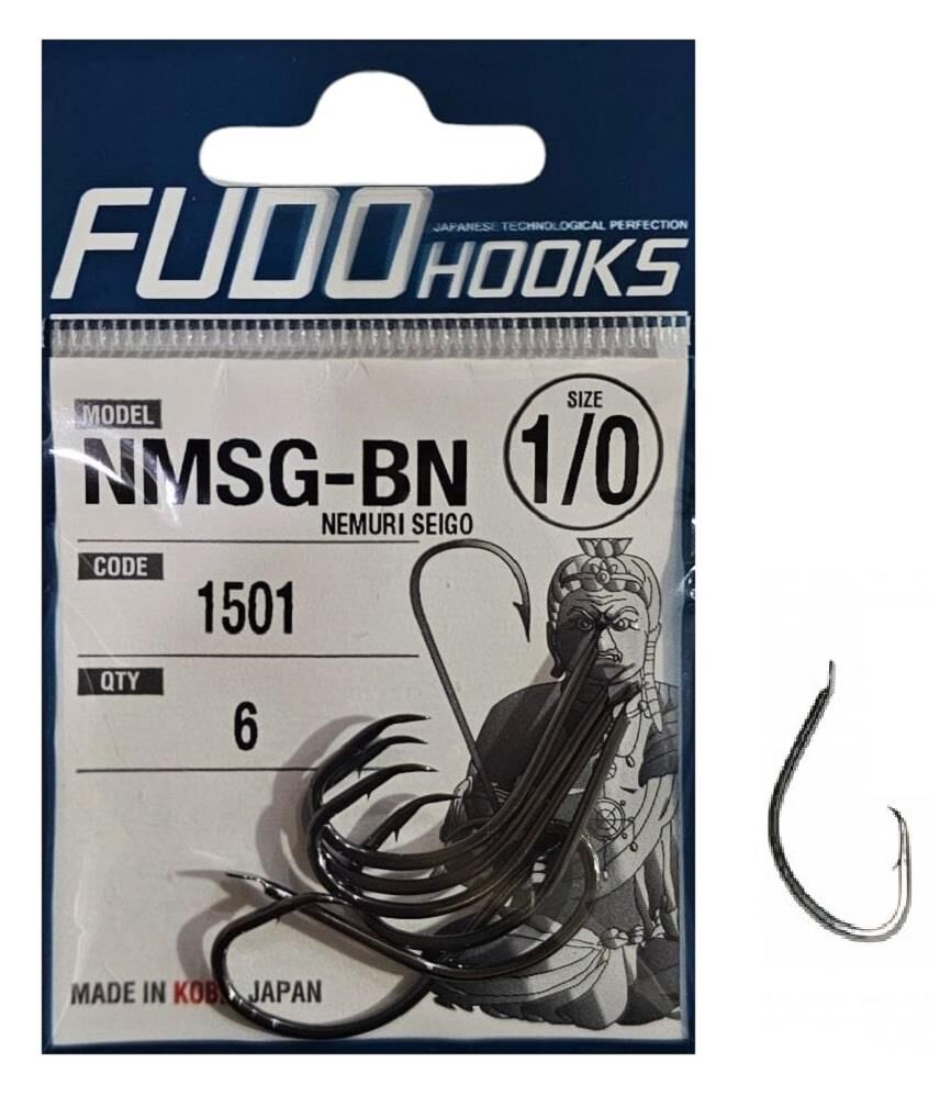Fudo 1501 No:1/0 Nemuri Seigo Black Nikel Olta İğnesi 6 Adet