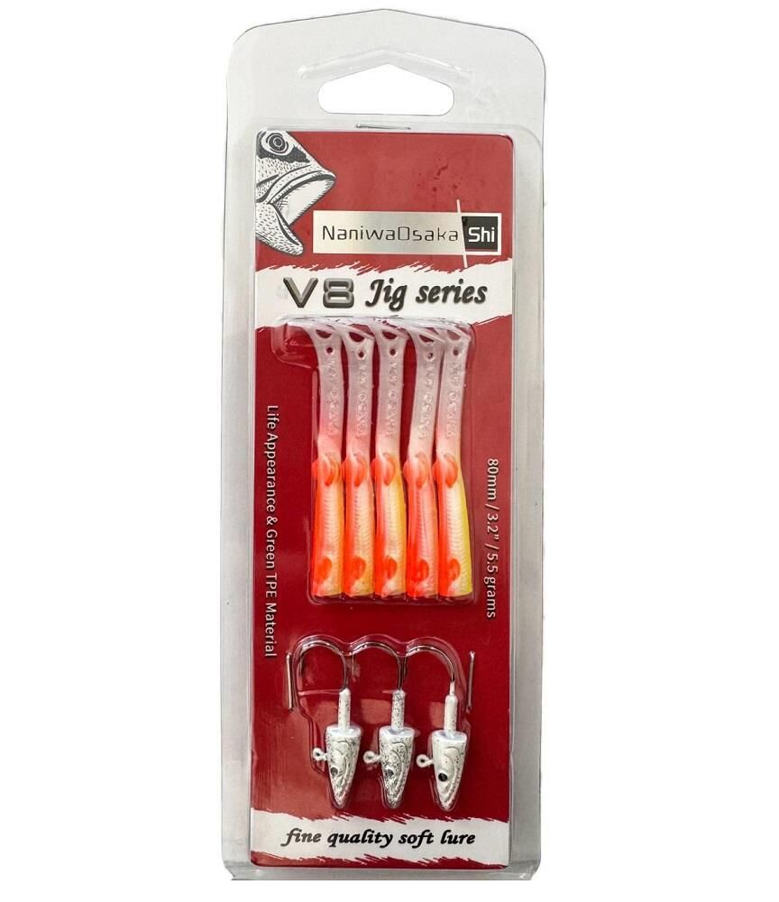 NaniwaOsakaShi V8 Jig Series 8cm 5.5gr Silikon Yem (3+5) Lemon Back