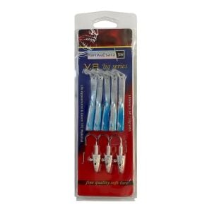 NaniwaOsakaShi V8 10cm 10gr 3 Jighead + 5 Silikon Yem Seti Nacre Blue