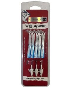 NaniwaOsakaShi V8 Jig Series 10cm 10gr Silikon Yem (3+5) Nacre Blue