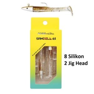 Hanfish Sandeel 65mm 6.5cm 3.2gr LRF Silikon Yem Seti (2+8) SL640 Real Silver