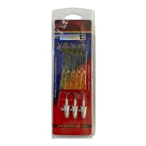 NaniwaOsakaShi V8 10cm 10gr 3 Jighead + 5 Silikon Yem Seti Golden Glitter