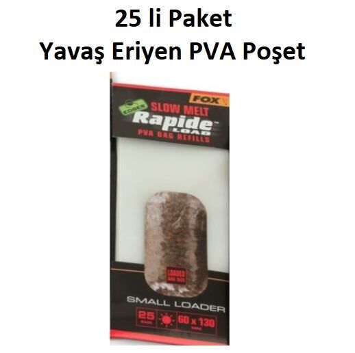 Fox Rapide Load Slow Melt PVA Bag 60x130mm Yemleme Poşeti (25 Adet)