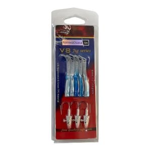 NaniwaOsakaShi V8 8cm 5.5gr 3 Jighead + 5 Silikon Yem Seti Nacre Blue