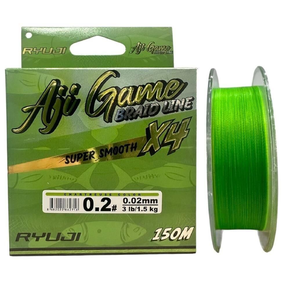 Ryuji Aji Game 4x 150 mt 0.02mm İp Misina Chartreuse