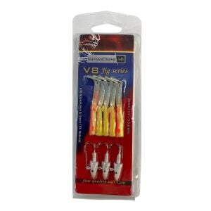 NaniwaOsakaShi V8 8cm 5.5gr 3 Jighead + 5 Silikon Yem Seti Lemon Back