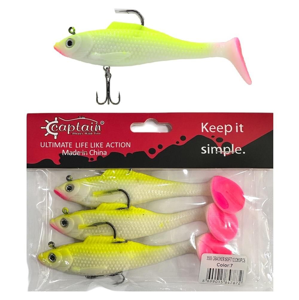 Captain 3568 Cracker Soft 12cm 26gr Turna Silikonu 3 Adet Color:7