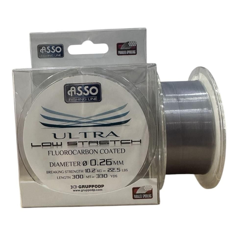 Asso Ultra Low Stretch 300m 0.26mm Fluorocarbon Kaplama Misina