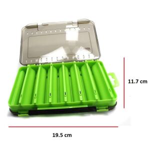 Captain 7222 Çift Taraflı Sahte Balık Kutusu 14 Gözlü Green