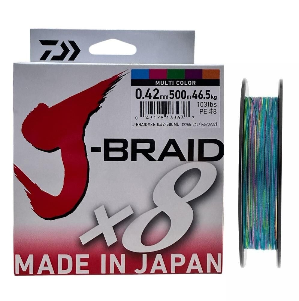 Daiwa J-Braid 8X 500mt 0.42mm İp Misina Multi Color