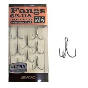 BKK Fangs-62 UA No:10 Üçlü Olta İğnesi 8 Adet