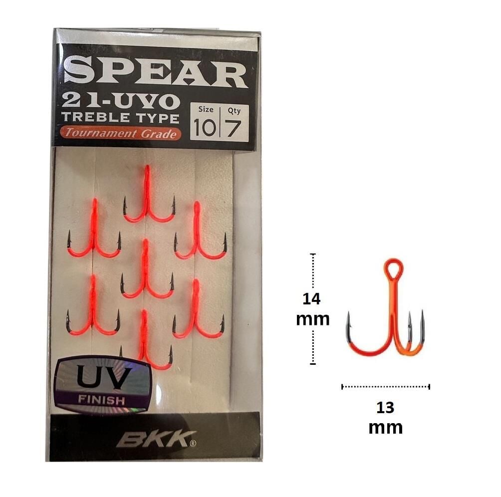 BKK Spear-21 UVO No:10 Üçlü Olta İğnesi 7 Adet