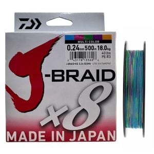 Daiwa J-Braid 8X 500mt 0.24mm İp Misina Multi Color