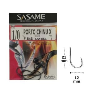Sasame F-846 No:1/0 Porto Chinu X Olta İğnesi 7 Adet