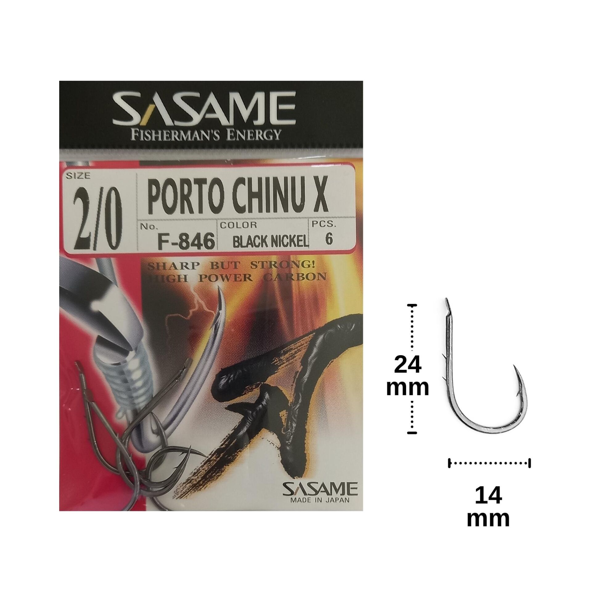 Sasame F-846 No:2/0 Porto Chinu X Olta İğnesi 6 Adet