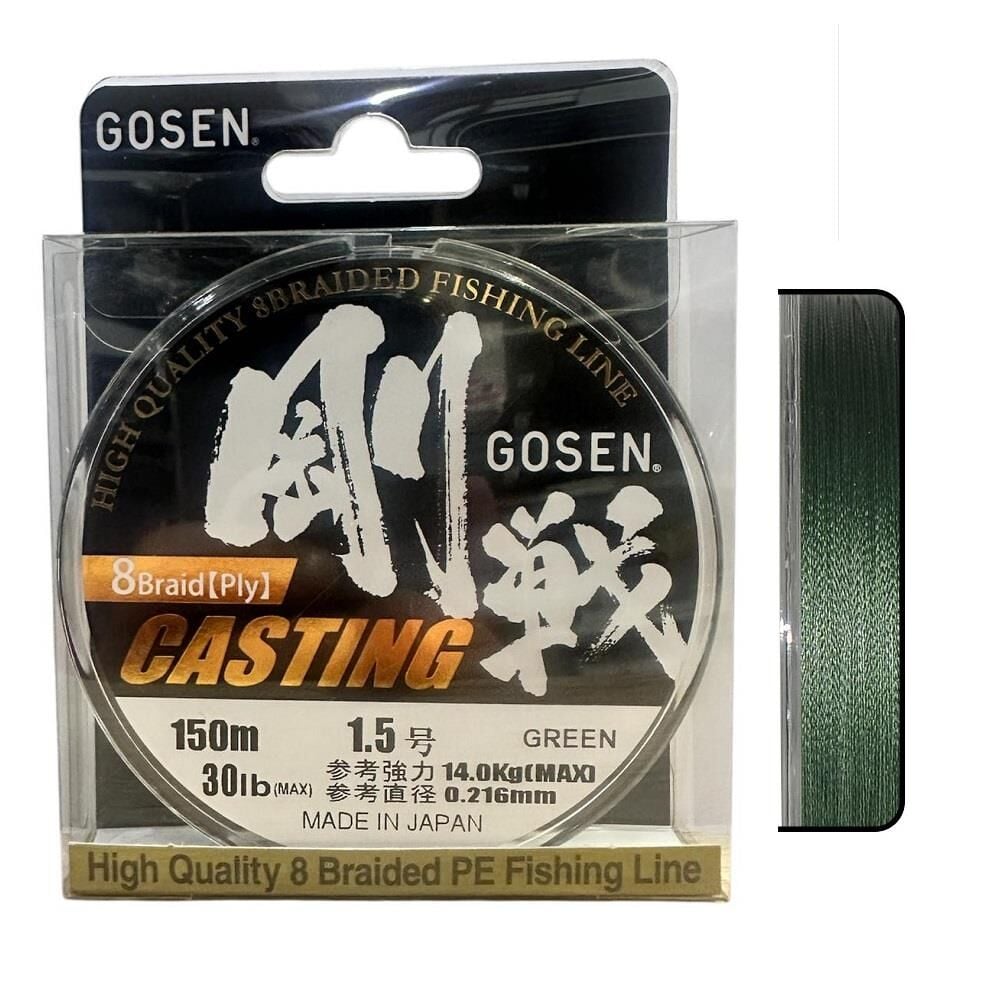 Gosen W8 Casting 1.5PE 0.216mm 150m Yeşil İp Misina