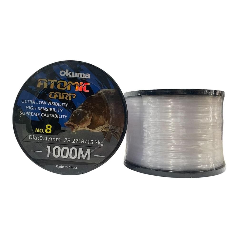 Okuma Atomic Carp 1000mt 0.47mm Bobin Sazan Misinası Şeffaf