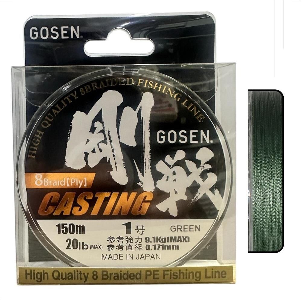 Gosen W8 Casting 1.0PE 0.171mm 150m Yeşil İp Misina